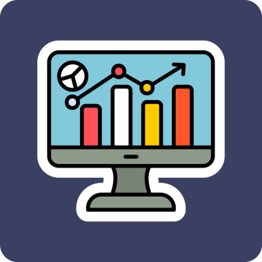 Analytics icon, vector illustration simple design