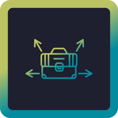 Evrak çantalı kariyer seçimi konsepti simgesi, vektör illüstrasyonu basit tasarım