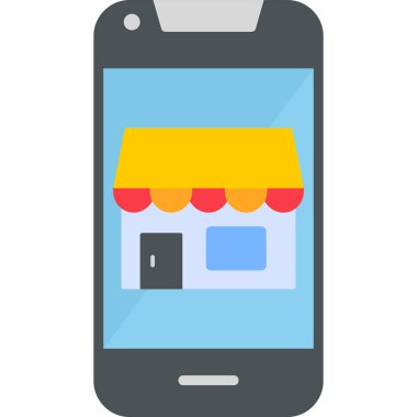 Akıllı telefon web simgesi, vektör illüstrasyonunda çevrimiçi rezervasyon