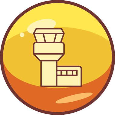 Uçuş Kontrol Kulesi web simgesi, vektör illüstrasyonu 