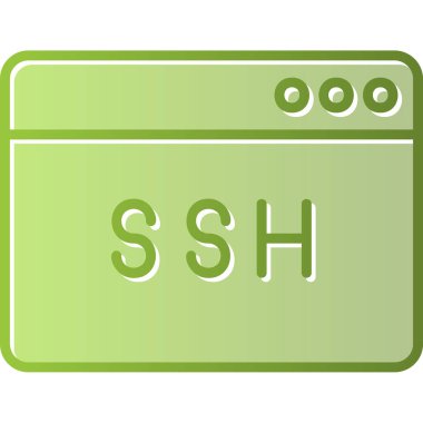 Ssh kod simgesi, vektör illüstrasyonu