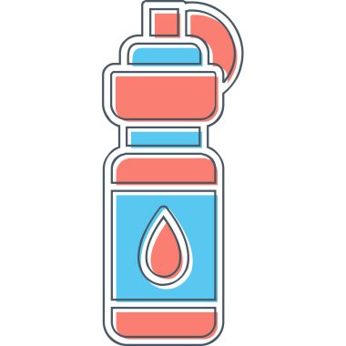 Su şişesi. Web simgesi basit illüstrasyon