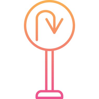 U Dönüş simgesi vektör illüstrasyonu         