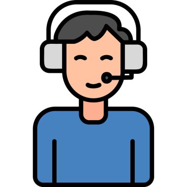 çağrı merkezi operatör simgesi illüstrasyonu 