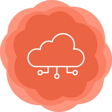 bulut hesaplama web simgesi vektör illüstrasyonu 