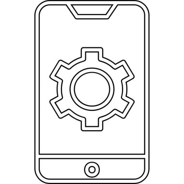 Mobil Ayarlar web simgesi, vektör illüstrasyonu 