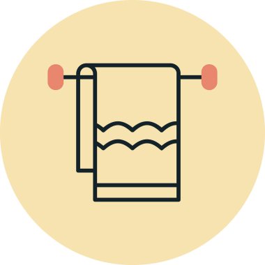 Havlu ağ simgesi, vektör illüstrasyonu 