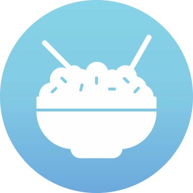 Pirinç kasesi. Web simgesi basit illüstrasyon            