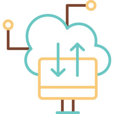 bulut hesaplama web simgesi vektör illüstrasyonu 