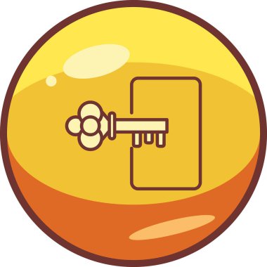 Giriş yap, anahtar simgesi vektör çizimi