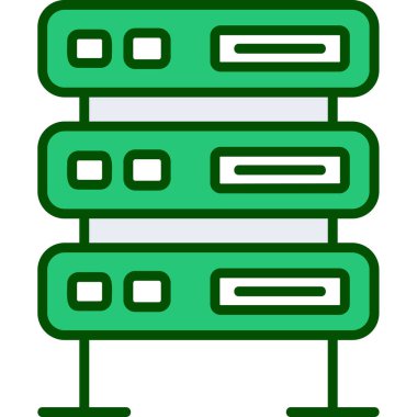 bilgisayar sunucu simgesi, vektör illüstrasyonu basit tasarım