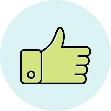 Baş parmak işareti. Basit resimleme