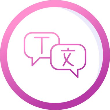 Çevirmen konuşma baloncukları. vektör illüstrasyonu