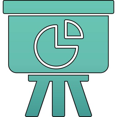 Pasta çizelgesi simgesi, vektör illüstrasyonu 