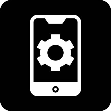 Mobil Ayarlar web simgesi, vektör illüstrasyonu 