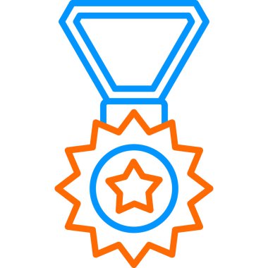 Kurdele ikon vektör illüstrasyonlu madalya 