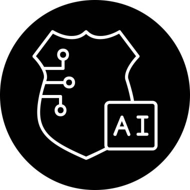 ai kalkan simgesi, vektör illüstrasyonu basit tasarım