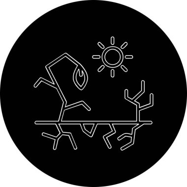 Kuraklık web simgesi, vektör illüstrasyonu, beyaz arkaplanda izole edilmiş küresel ısınma işareti 