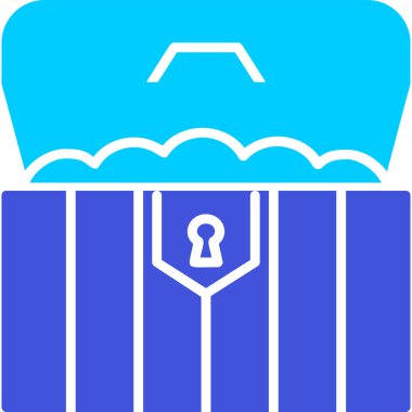 hazine sandığı simge vektör çizim 