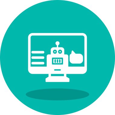 - Asistanım. Web simgesi basit illüstrasyon