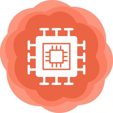 İşlemci. Web simgesi basit tasarım 