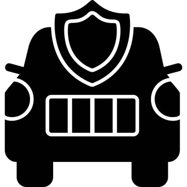 Araba sigortası simgesi, vektör illüstrasyonu basit tasarım