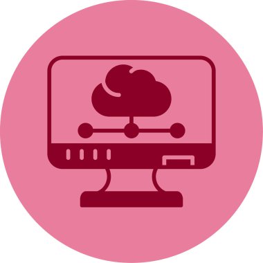 bulut hesaplama web simgesi vektör illüstrasyonu 