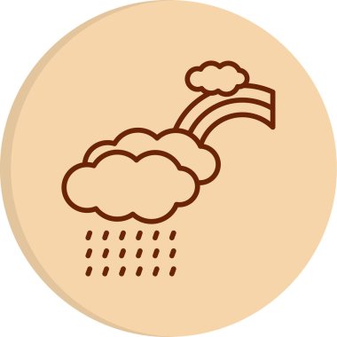 Bulutlu gökkuşağı. Web simgesi basit illüstrasyon