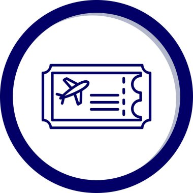 Uçak Bilet simge vektör çizim