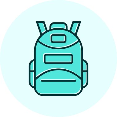 Sırt çantası. Web simgesi basit illüstrasyon