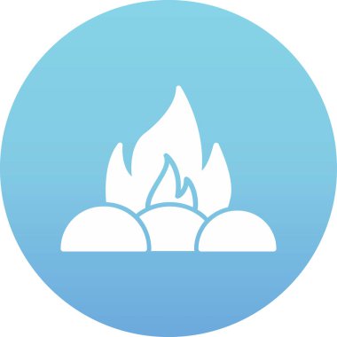 Kamp ateşi simgesi, vektör illüstrasyonu, düz tasarım 