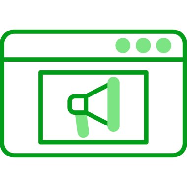 Video Reklam simgesinin vektör illüstrasyonu               