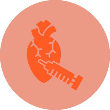 kalp enjeksiyon simgesi, vektör illüstrasyonu 