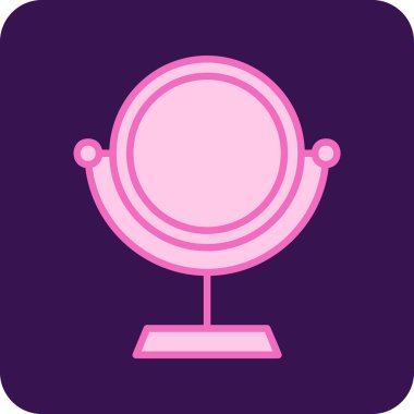 Makyaj aynası simgesi, vektör illüstrasyonu 