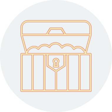 hazine sandığı simge vektör çizim 