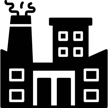 Fabrika. Web simgesi basit illüstrasyon                    