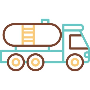 Petrol kamyonu simgesinin vektör çizimi             