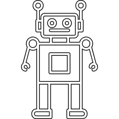robot. Web simgesi basit illüstrasyon 