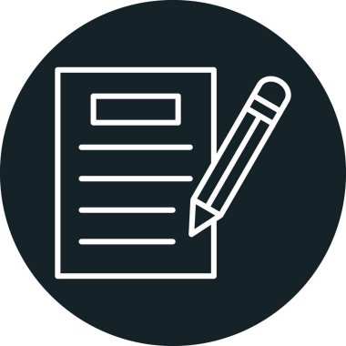 kalem ile doküman. Web simgesi basit illüstrasyon