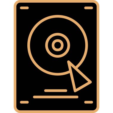 Sabit disk simgesi, vektör illüstrasyonu basit tasarım