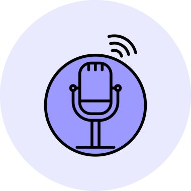 mikrofon web simge vektör çizim 