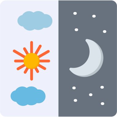 Dağdaki gece sahnesinin vektör illüstrasyonu 