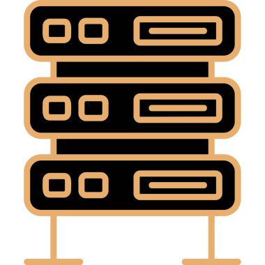 bilgisayar sunucu simgesi, vektör illüstrasyonu basit tasarım
