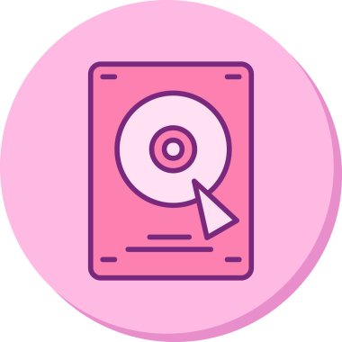 Sabit disk simgesi, vektör illüstrasyonu basit tasarım