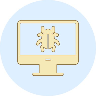 bilgisayar virüsü simgesi, vektör illüstrasyonu basit tasarım