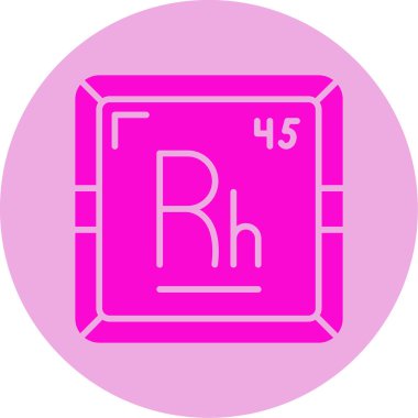 Rodyum modern simgesinin vektör illüstrasyonu                      