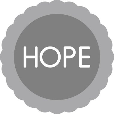 Umut, düz simge, vektör illüstrasyonlu yuvarlak damga