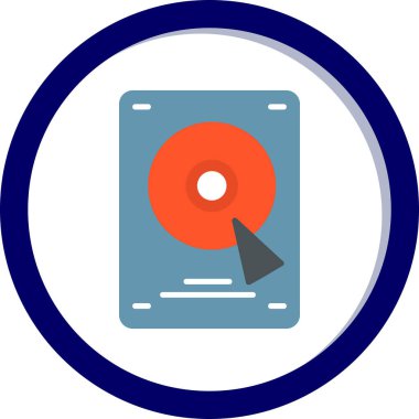 Sabit disk simgesi, vektör illüstrasyonu basit tasarım