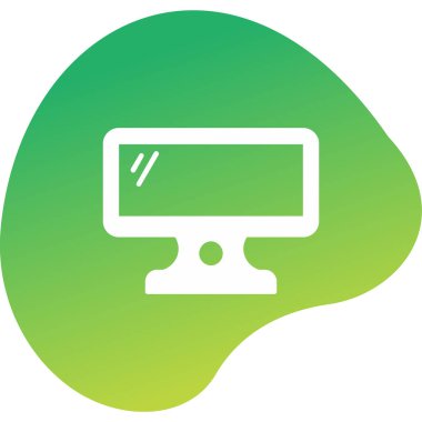 Bilgisayar monitörü. Web simgesi basit illüstrasyon 