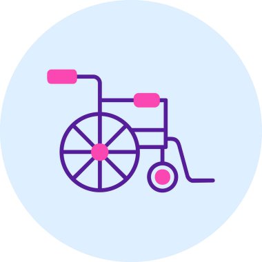 Tekerlekli sandalye web simgesinin vektör çizimi